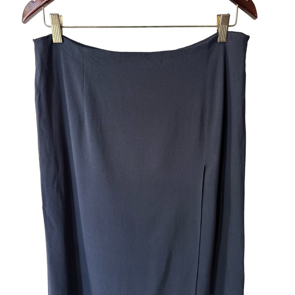 Jaeger Vintage Wool Blend Elegant Black Maxi Skirt Size 14 Minimalist Classic - Picture 9 of 12